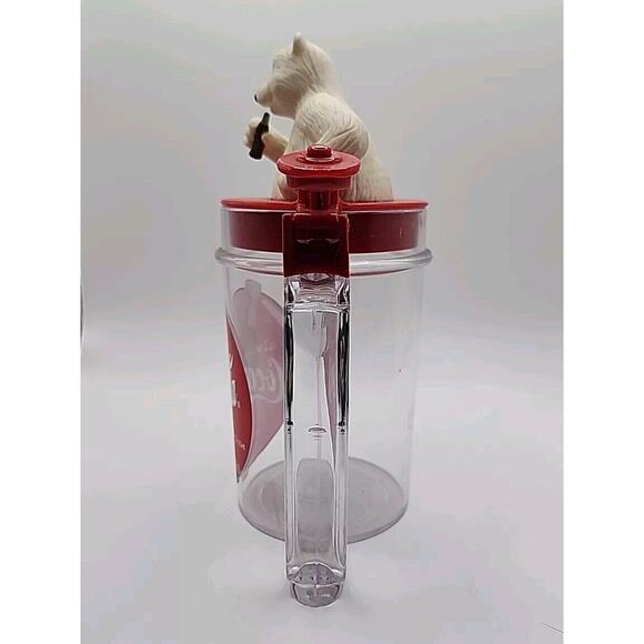 Vintage 1997 Coca Cola Singing Polar Bear Plastic Mug Cup Flip Top Coke UNTESTED - Picture 3 of 7
